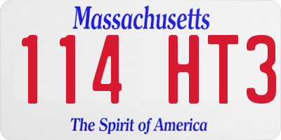 MA license plate 114HT3