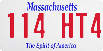 MA license plate 114HT4