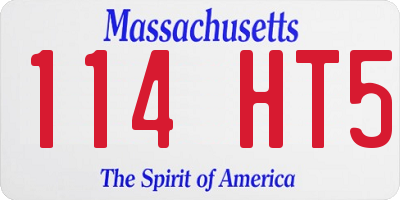 MA license plate 114HT5