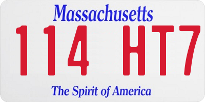 MA license plate 114HT7