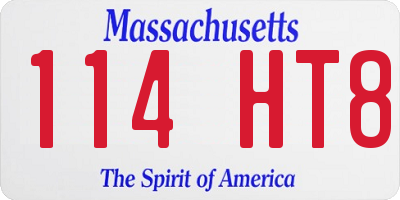 MA license plate 114HT8
