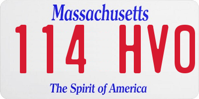 MA license plate 114HV0