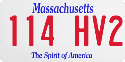 MA license plate 114HV2