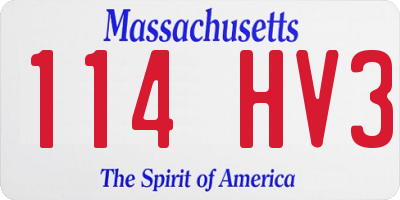 MA license plate 114HV3