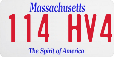 MA license plate 114HV4