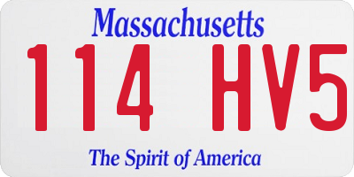 MA license plate 114HV5