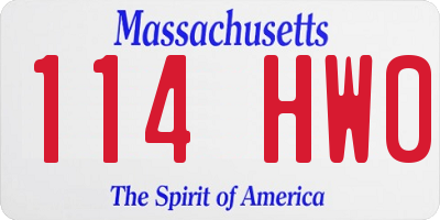 MA license plate 114HW0