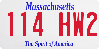 MA license plate 114HW2