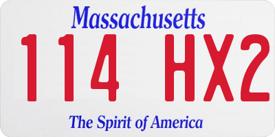 MA license plate 114HX2