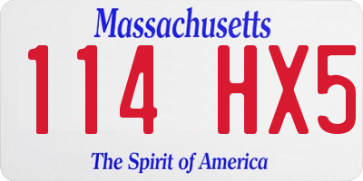 MA license plate 114HX5