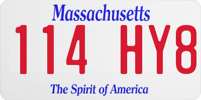 MA license plate 114HY8