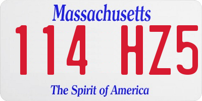 MA license plate 114HZ5