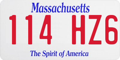 MA license plate 114HZ6
