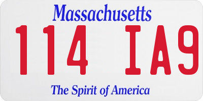 MA license plate 114IA9