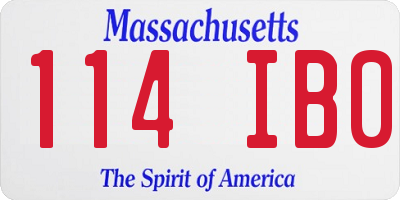 MA license plate 114IB0