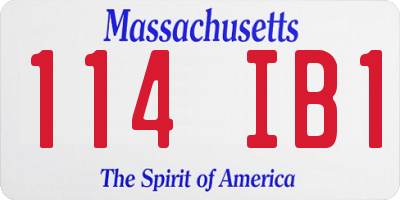 MA license plate 114IB1