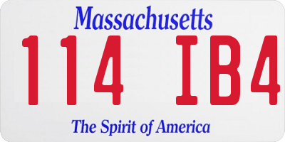 MA license plate 114IB4
