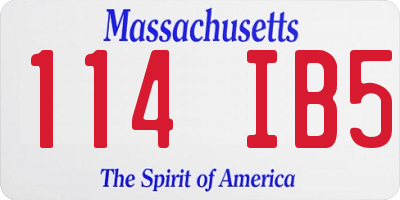 MA license plate 114IB5
