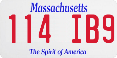 MA license plate 114IB9