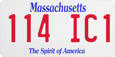MA license plate 114IC1