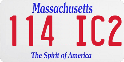 MA license plate 114IC2