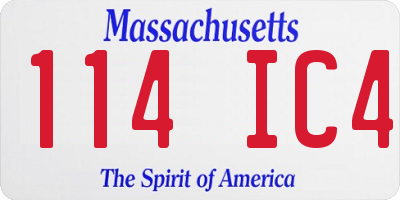 MA license plate 114IC4