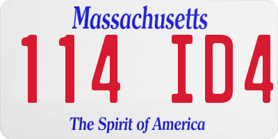 MA license plate 114ID4