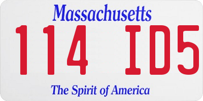 MA license plate 114ID5