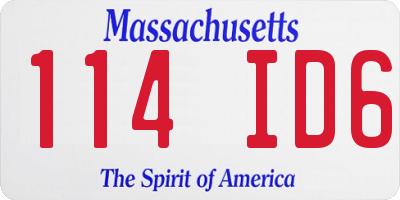 MA license plate 114ID6