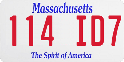 MA license plate 114ID7