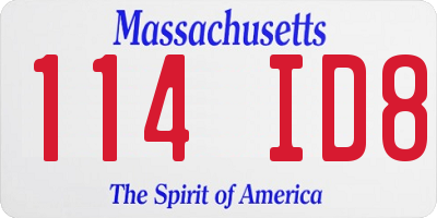 MA license plate 114ID8