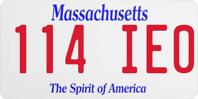 MA license plate 114IE0