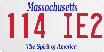 MA license plate 114IE2