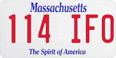 MA license plate 114IF0