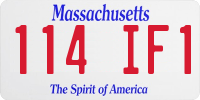 MA license plate 114IF1