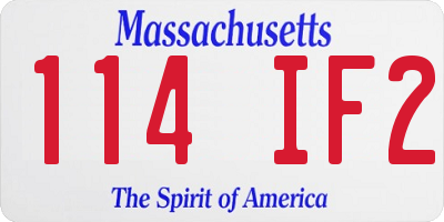 MA license plate 114IF2