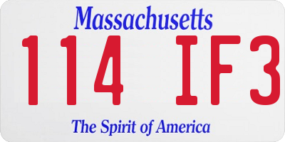 MA license plate 114IF3