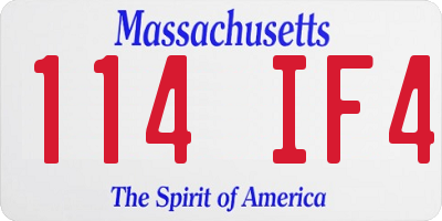 MA license plate 114IF4