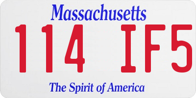 MA license plate 114IF5