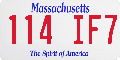 MA license plate 114IF7