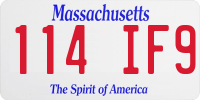 MA license plate 114IF9