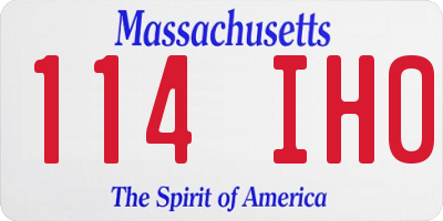 MA license plate 114IH0