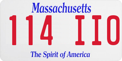 MA license plate 114II0