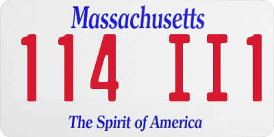 MA license plate 114II1