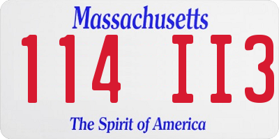 MA license plate 114II3
