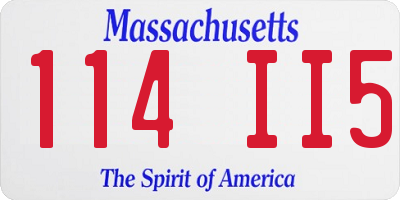 MA license plate 114II5