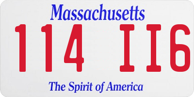 MA license plate 114II6