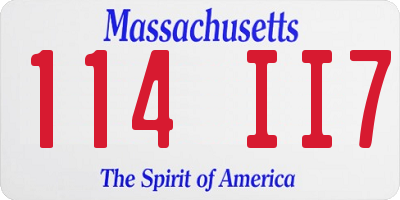 MA license plate 114II7
