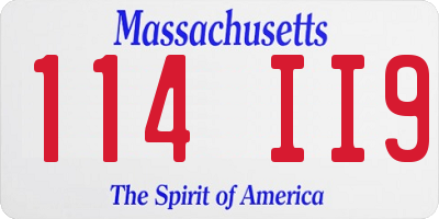 MA license plate 114II9