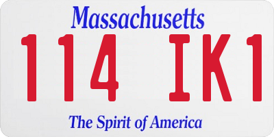 MA license plate 114IK1